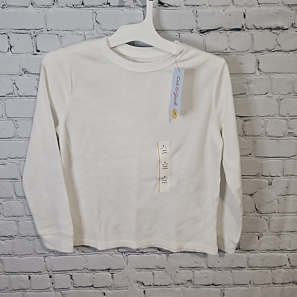 💙 Unisex white thermal long sleeve top